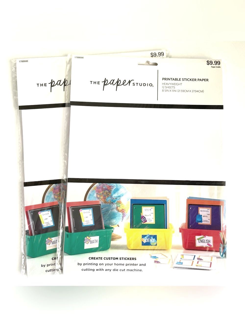 Set of 2 packs White Printable Sticker Paper - Heavyweight 24 sheets